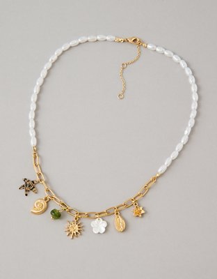 AE Faux Pearl Charm Necklace