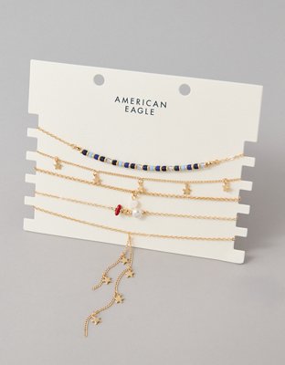 AE Red White & Blue Necklaces 5-Pack