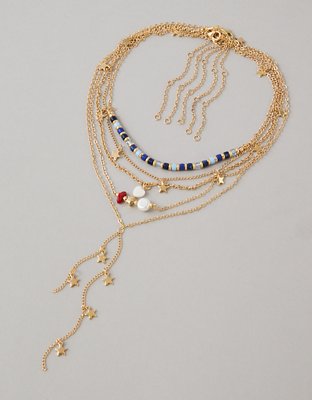AE Red White & Blue Necklaces 5-Pack