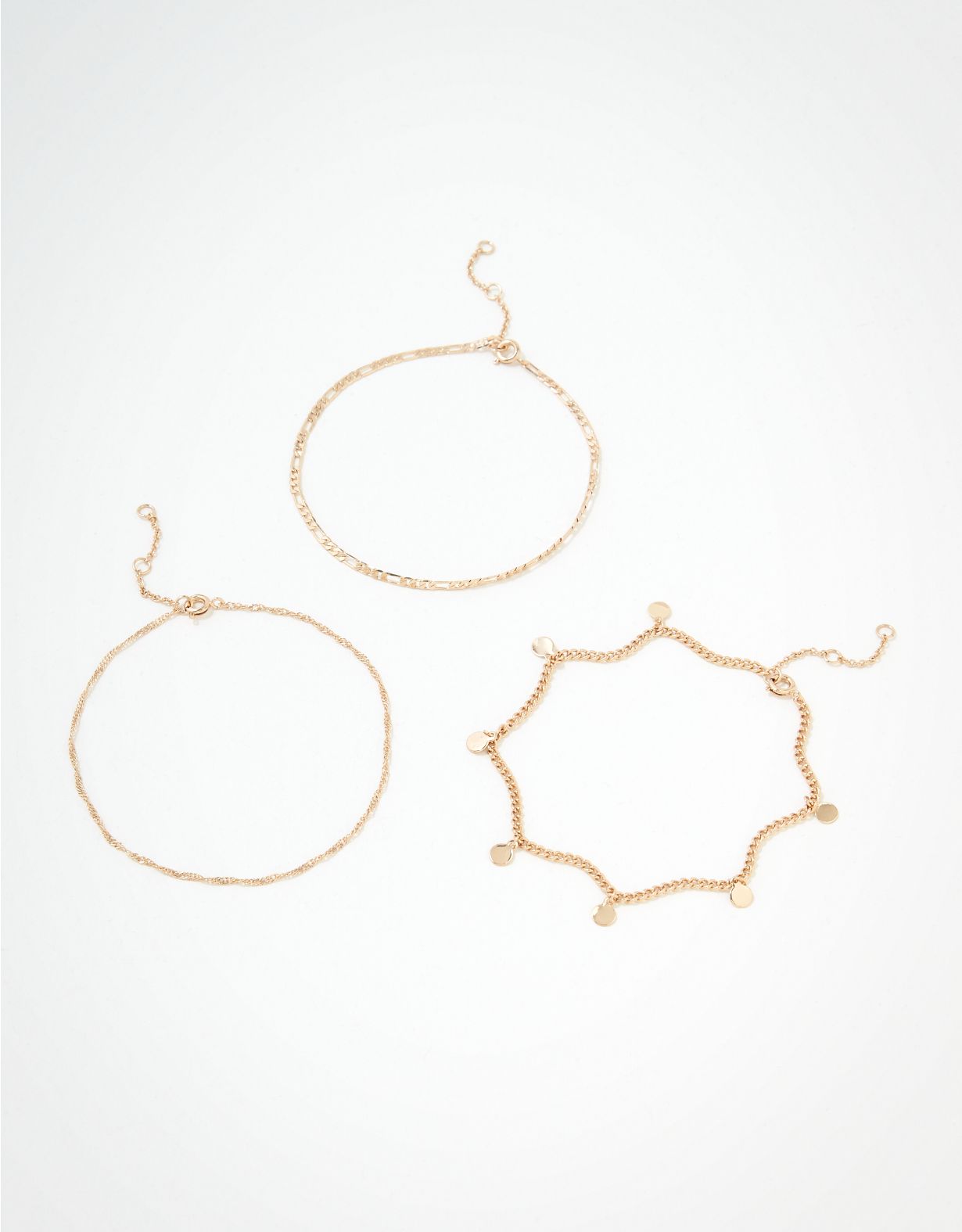 AEO Gold Anklets 3-Pack