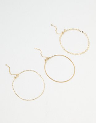 AE The Keeper's Collection 14K Gold Chain Bracelet 3-Pack