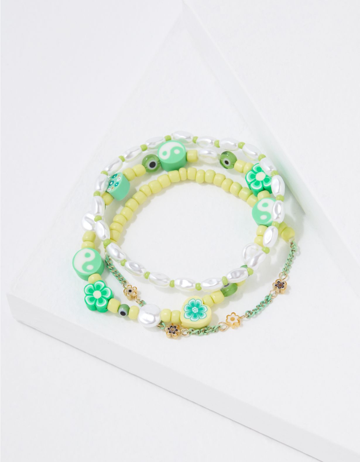 AEO Green Charm Bracelet 3-Pack