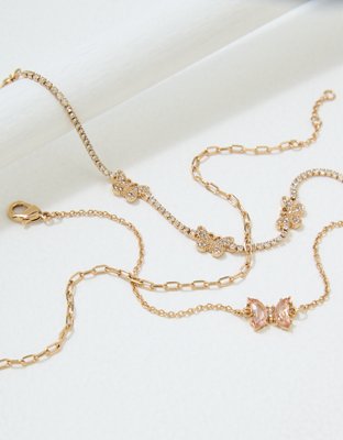 AEO Crystal Butterfly Bracelet 3-Pack