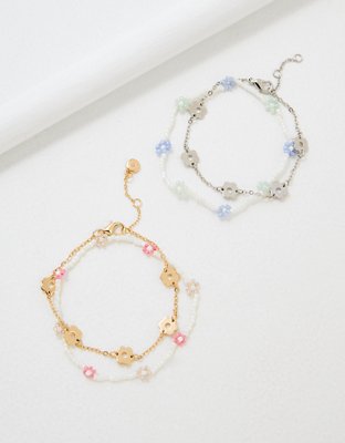 AEO Blue & Green Friendship Bracelet 4-Pack