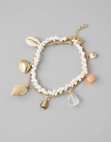 AEO Seaglass Charm Anklet 3-Pack