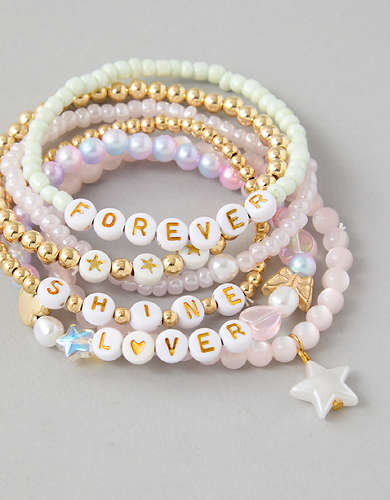 AEO Shine Forever Beaded Bracelet 6-Pack