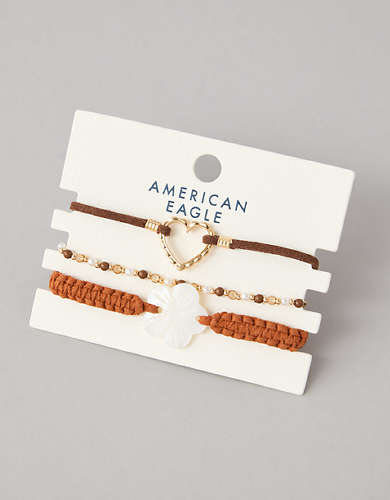 AEO Heart & Flower Bracelet 3-Pack