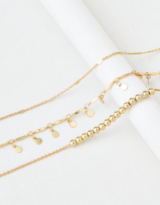 AEO Gold Anklets 3-Pack