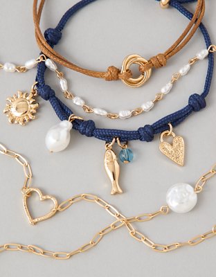 AE Brown & Blue Bracelets 5-Pack