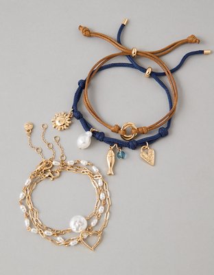 AE Brown & Blue Bracelets 5-Pack