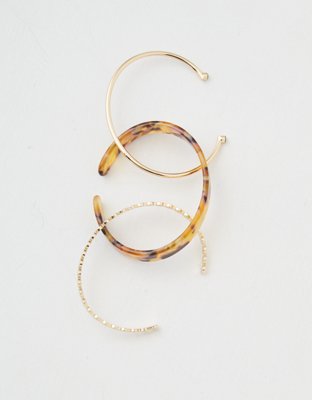 AEO Gold Resin Cuff Bracelets 3-Pack