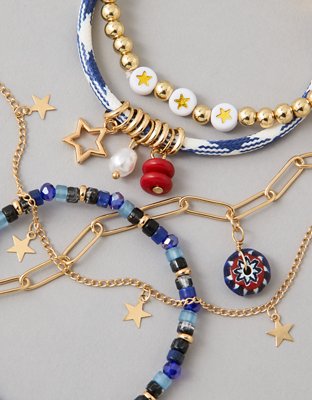 AE Red, White & Blue Bracelet 5-Pack