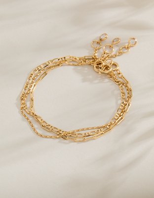 AE Keepers Collection 14K Gold Plated Bracelet 3-Pack