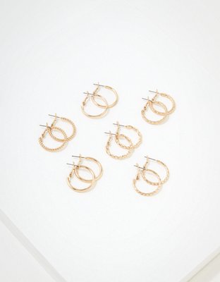 American Eagle AEO Hoop Earrings 6-Pack — фото 2