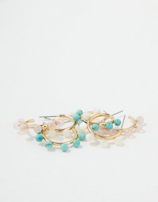 American Eagle AEO Beaded Hoop Earrings 3-Pack — фото 2
