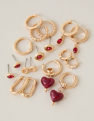 AEO Red Earring 9-Pack