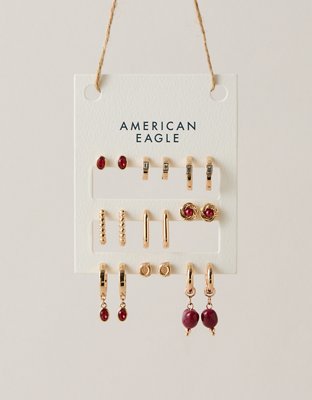 AEO Red Earring 9-Pack