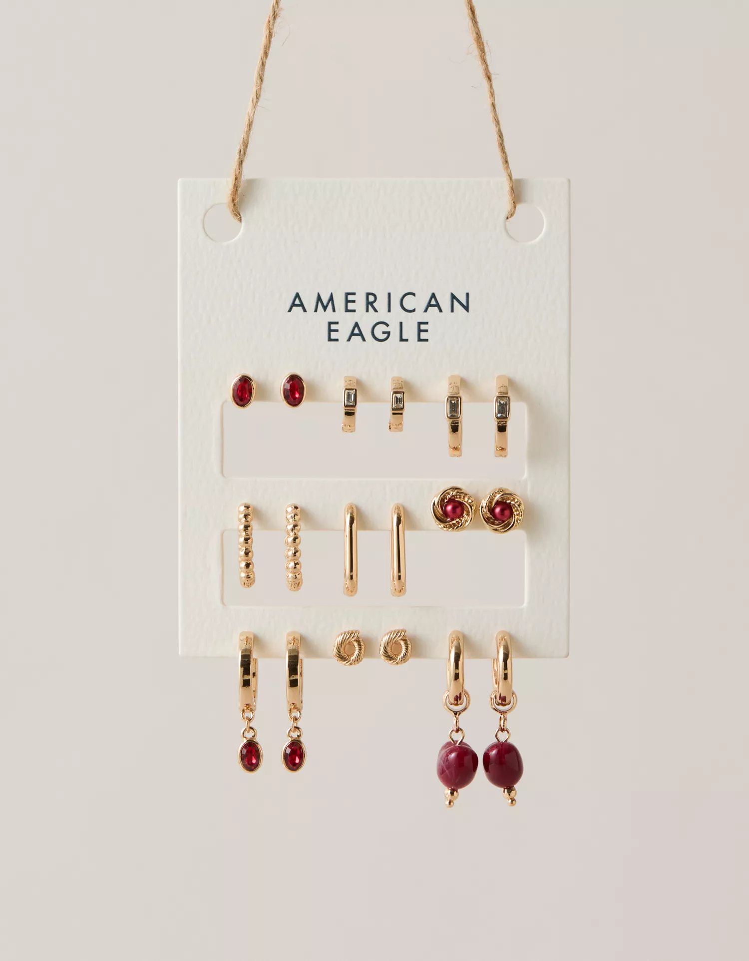 AEO Red Earring 9-Pack