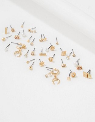 American Eagle AEO Gold + Rose Gold Earrings 18-Pack — фото 2