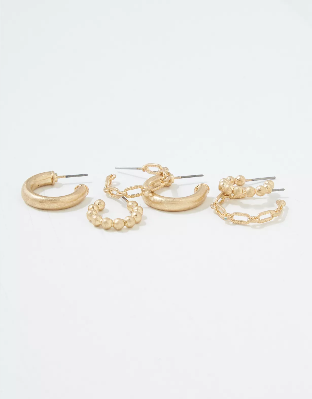 AEO Gold Mini Hoop Earrings 3-Pack