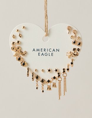 AEO Black & Gold Earrings 18-Pack