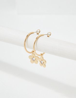 AEO Gold Floral Hoop Earring