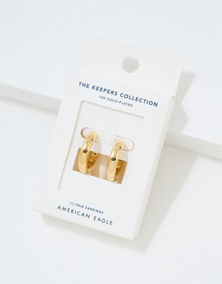 AEO Keepers Collection 14K Gold Plated Tubular Hoop Earring