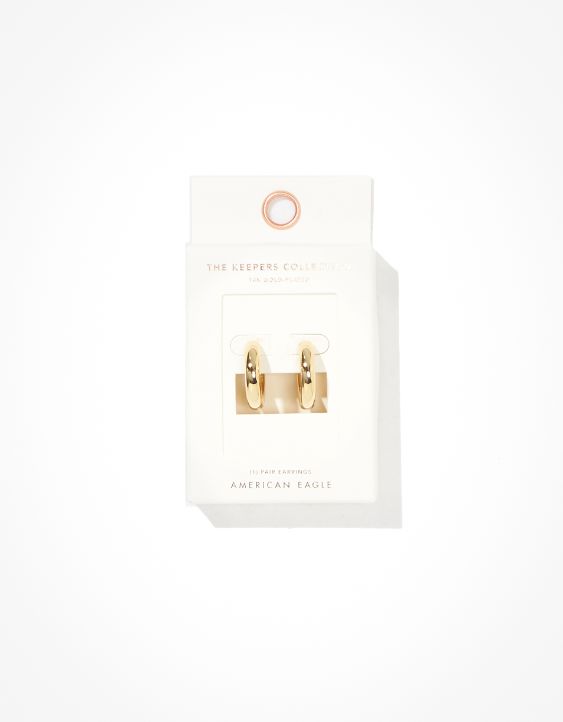 AEO Keepers Collection 14K Gold Plated Tubular Hoop Earring