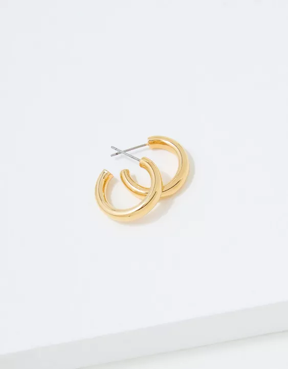 AE Keepers Collection 14K Gold Plated Tubular Hoop Earring
