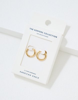 American Eagle AEO Keepers Collection 14K Gold Plated Hoop Earrings — фото 2