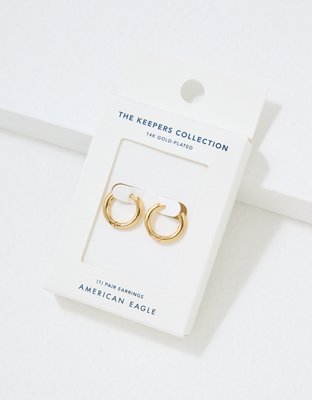 AEO Keepers Collection 14K Gold Plated Hoop Earrings