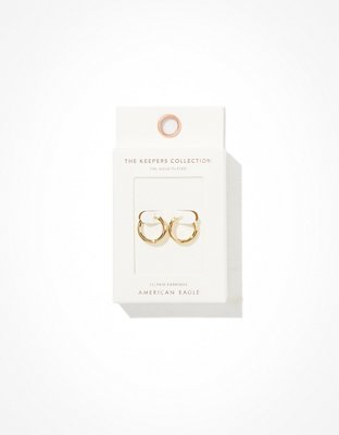 American Eagle AEO Keepers Collection 14K Gold Plated Hoop Earrings — фото 3