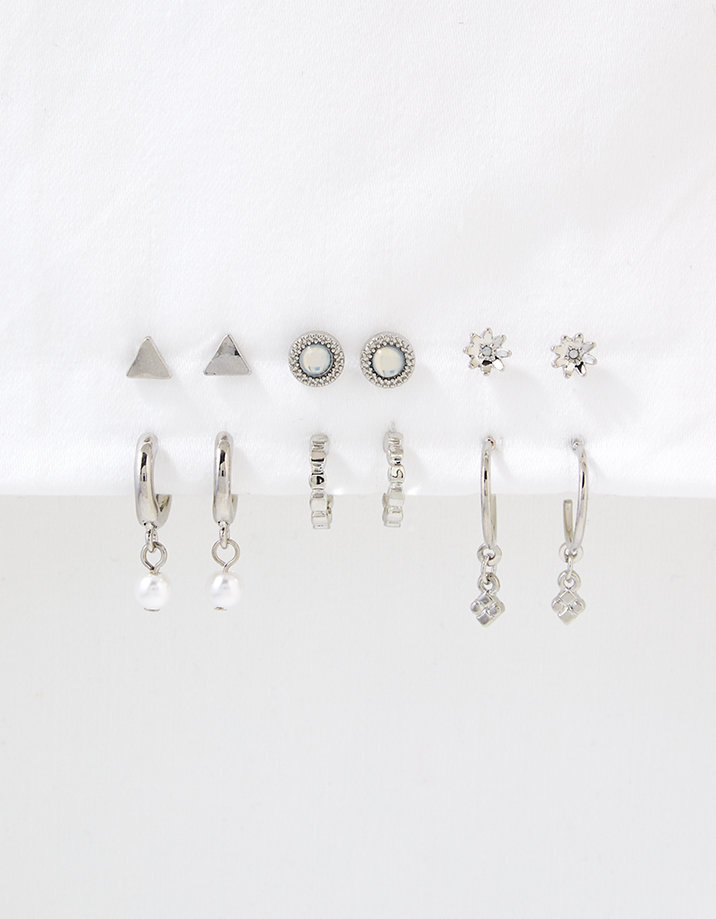AEO Silver + Opal Earring 6-Pack