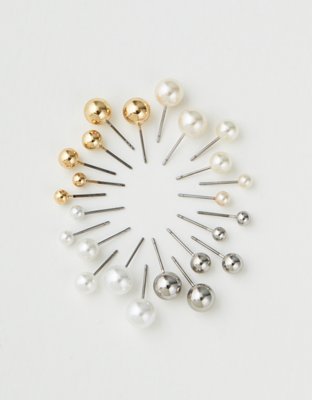 American Eagle AEO Crystal & Pearl Studs Earrings 18-Pack — фото 2