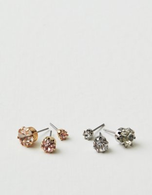 American Eagle AEO Crystal & Pearl Studs Earrings 18-Pack — фото 3