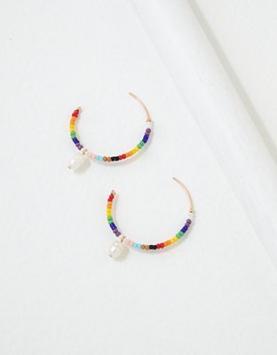 American Eagle AEO Pride Beaded Hoop Earring — фото 3