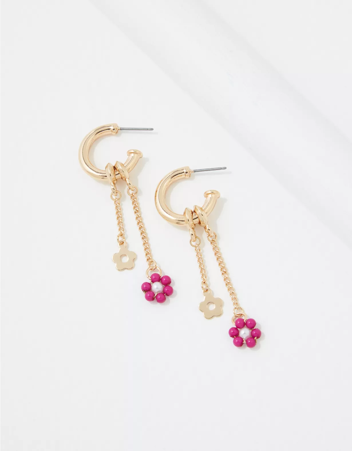 AEO Magenta Flower Earrings