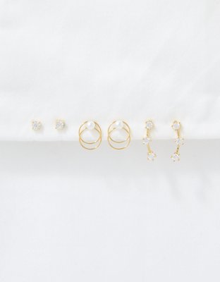 AE Keepers Collection 14K Gold Plated Star Earring 4-Pack