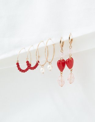 AEO Festive Red Hoop Earring 6-Pack