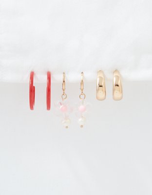 AEO Festive Red Hoop Earring 6-Pack