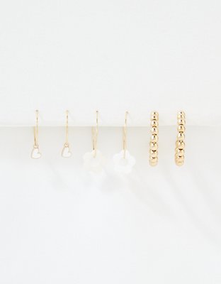 AEO Orange Beaded Hoop Earring 6-Pack