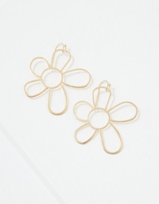 Metal sale flower earrings