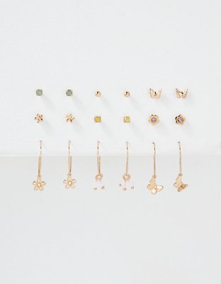 AEO Daisy Stud + Hoop Earring 18-Pack