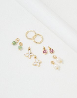 American Eagle AEO Enamel Hoop + Charm Earring 4-Pack — фото 2