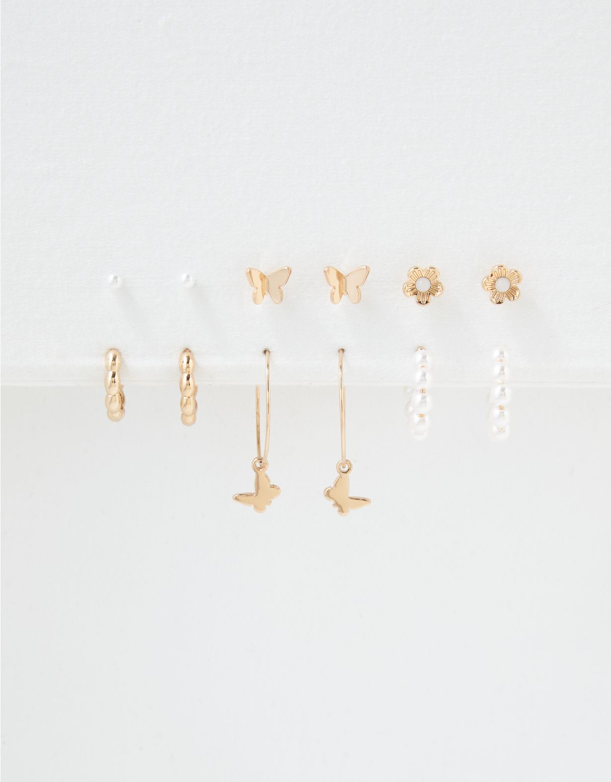 AEO Hoop + Stud Butterfly Earring 6-Pack