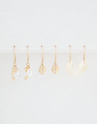 AEO Shell Hoop Earring 6-Pack