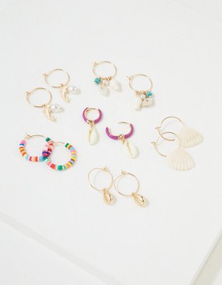 AEO Shell Hoop Earring 6-Pack