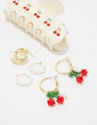 AEO Cherry Hoop Earring 3-Pack