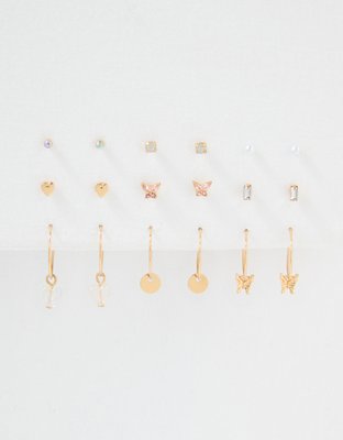 American Eagle AEO Gold Mini Stud + Hoop Earring 18-Pack — фото 2