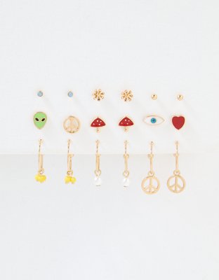 American Eagle AEO Hoop + Stud Charm Earrings 18-Pack — фото 3